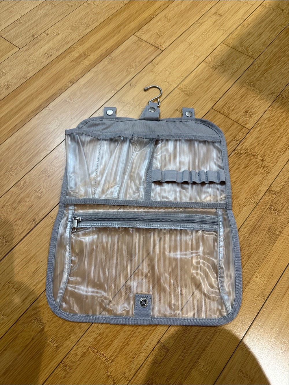 Clear hanging organizer travel case cosmetic with hook